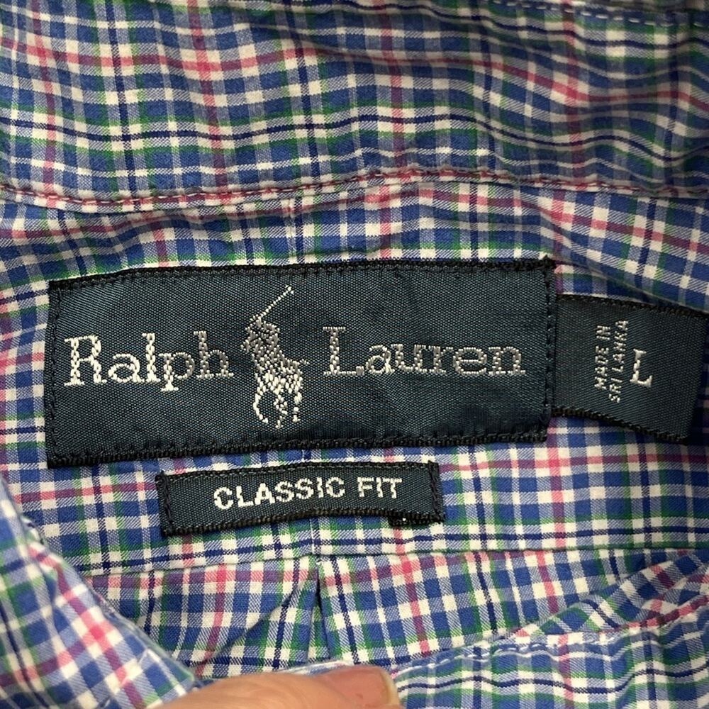 Vintage Ralph Lauren Classic Fit Multi Colorful Button Down Shirt Size L Preppy - Picture 2 of 12
